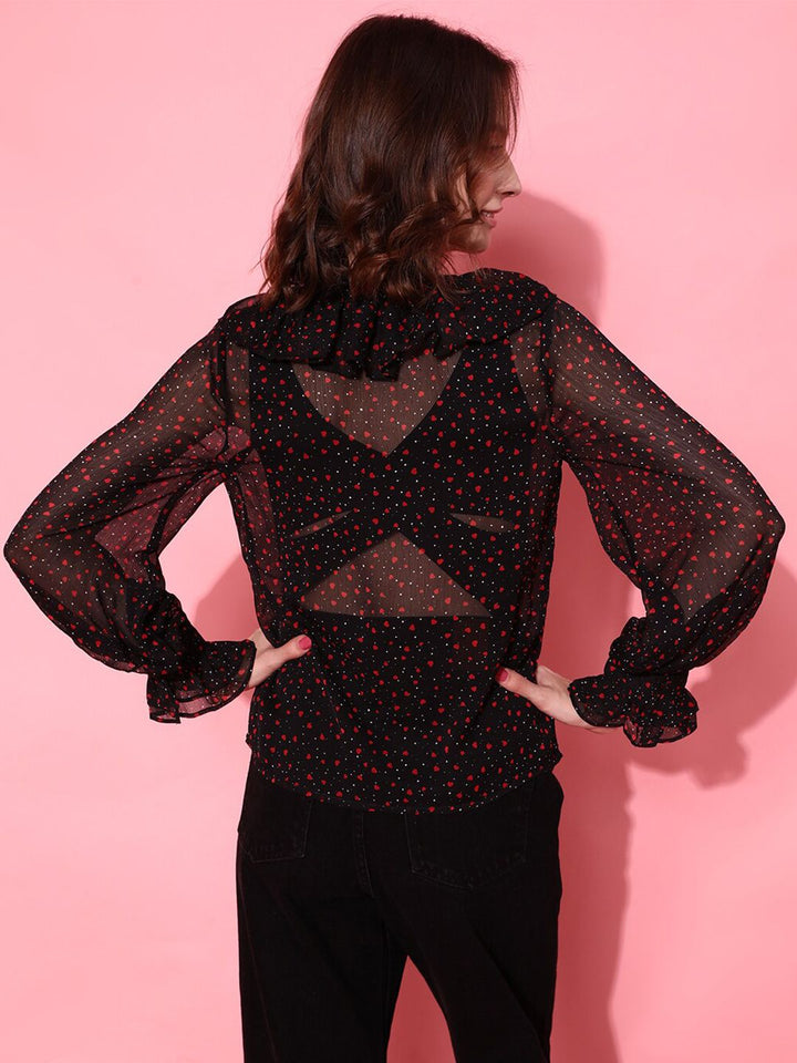 STREET 9 Classy Black Geometric Top