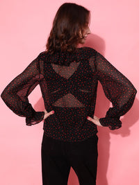 STREET 9 Classy Black Geometric Top