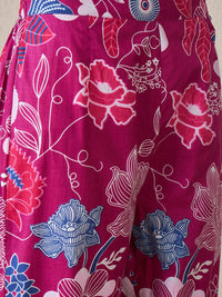 Indo Era Women Floral Printed Regular Pure Cotton Kurta with Trousers