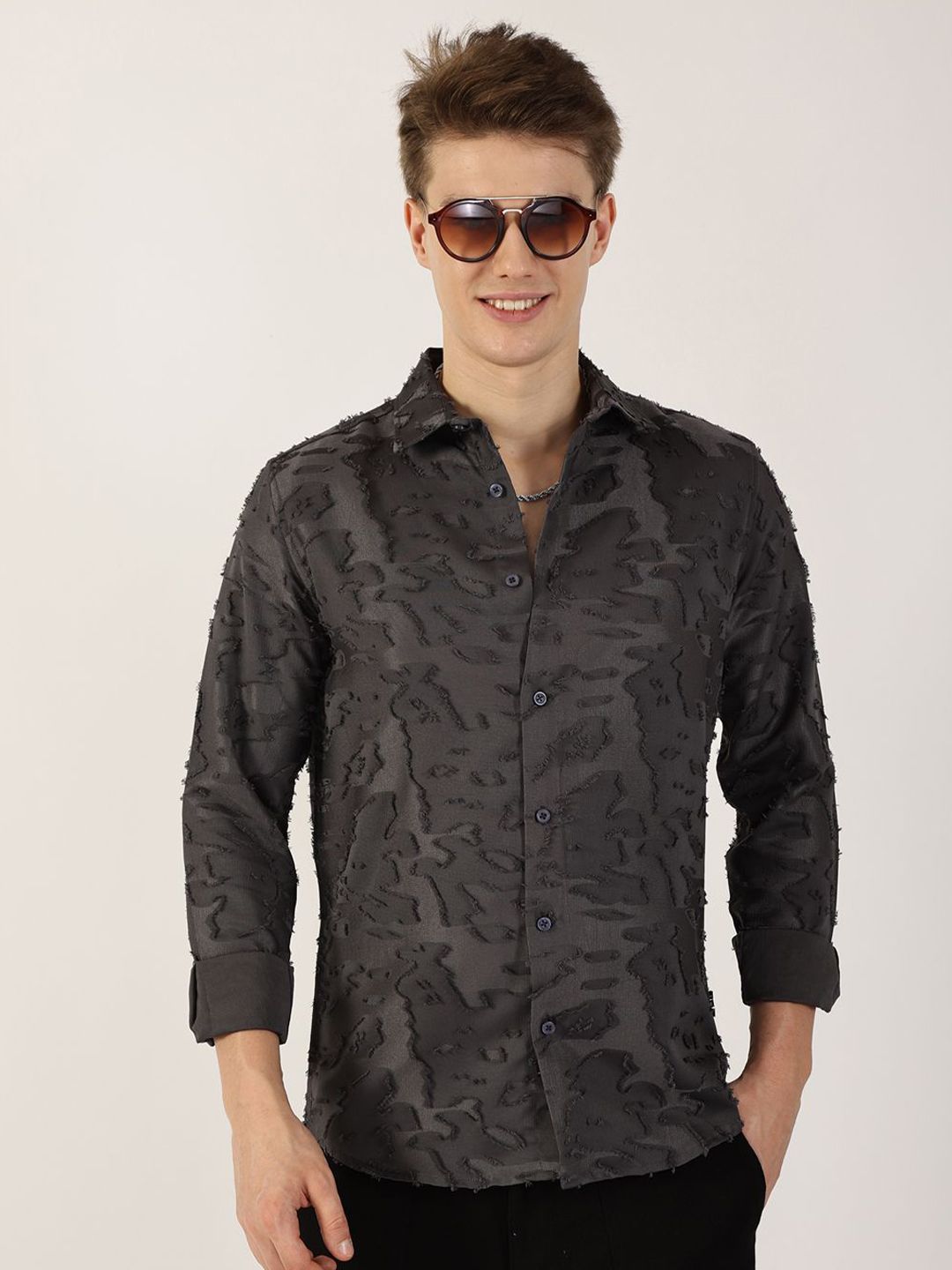 Thomas Scott Men Premium Slim Fit Opaque Casual Shirt