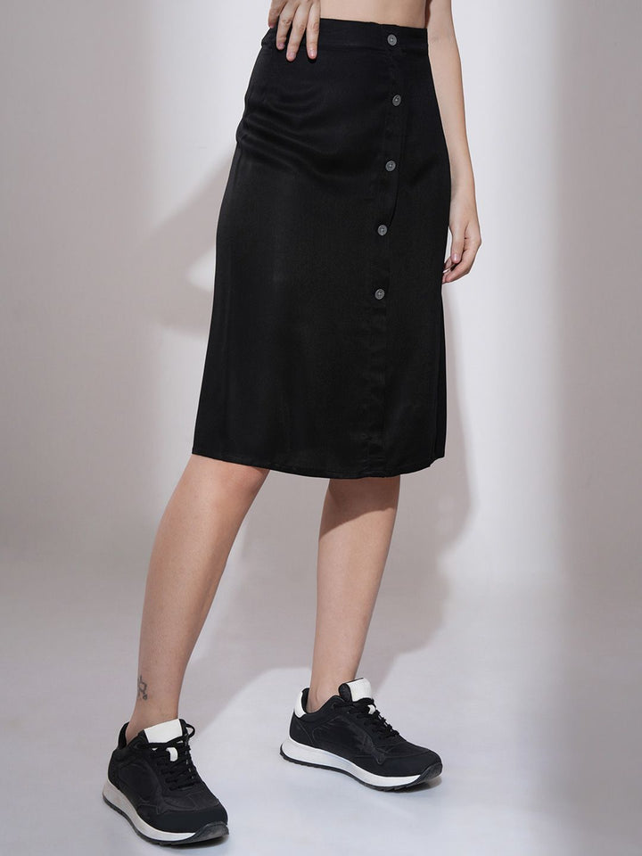Tokyo Talkies Wrap Midi A-Line Solid Skirts