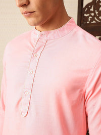 House of Pataudi Band Collar Pure Cotton Jashn Kurta