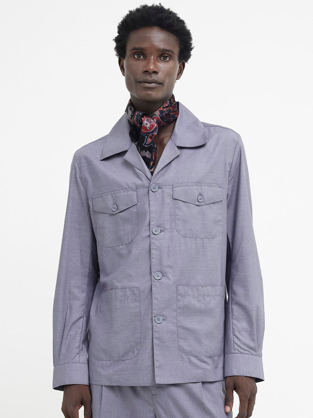 RARE RABBIT Men Echos Tailored Fit Spread Collar Shackets