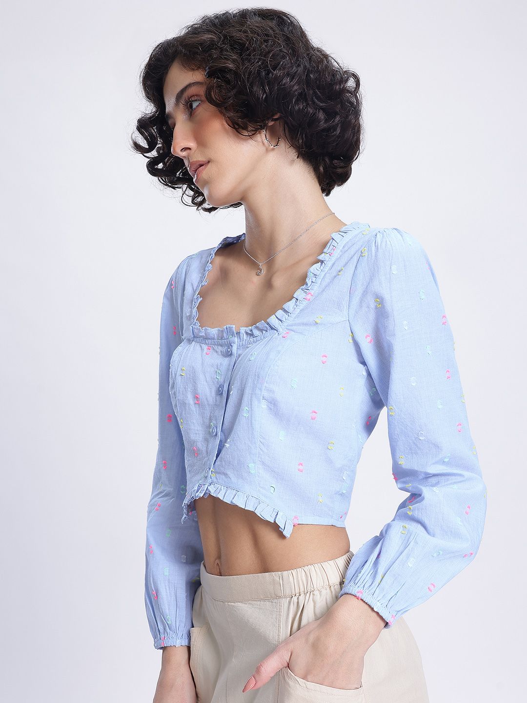 DressBerry Ocean Cool Dobby Shirt-Style Top