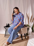 CURVY STREET Plus Size Comfort Striped Pure Cotton Casual Shirt