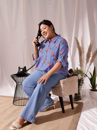 CURVY STREET Plus Size Comfort Striped Pure Cotton Casual Shirt