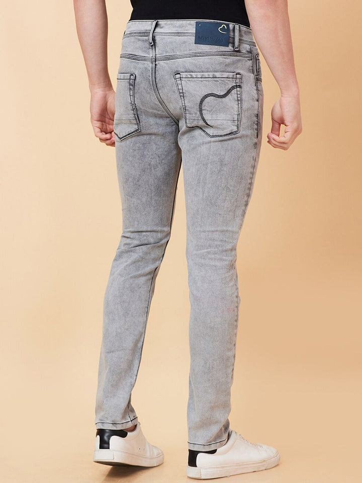 Being Human Men Slim Fit Heavy Fade Clean Look Stretchable Jeans