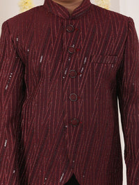 VASTRAMAY Boys Self-Design Slim-Fit Single Breasted Blazer