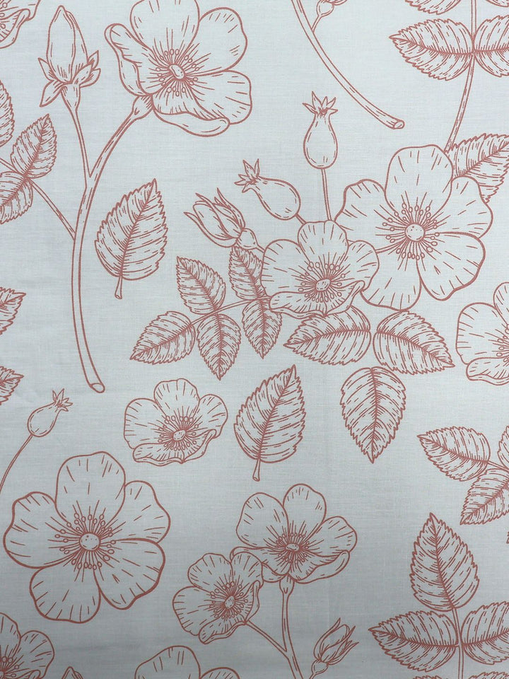 BOMBAY DYEING Vintage Pink Printed Pure Cotton 180 TC  Bedsheet Set 1.52 m X 2.28 m