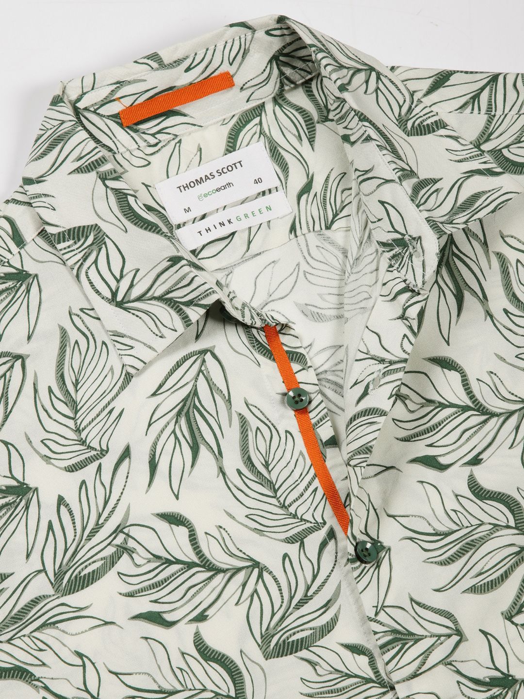 Thomas Scott Men Premium Tropical Printed Spread Collar Casual Shirt