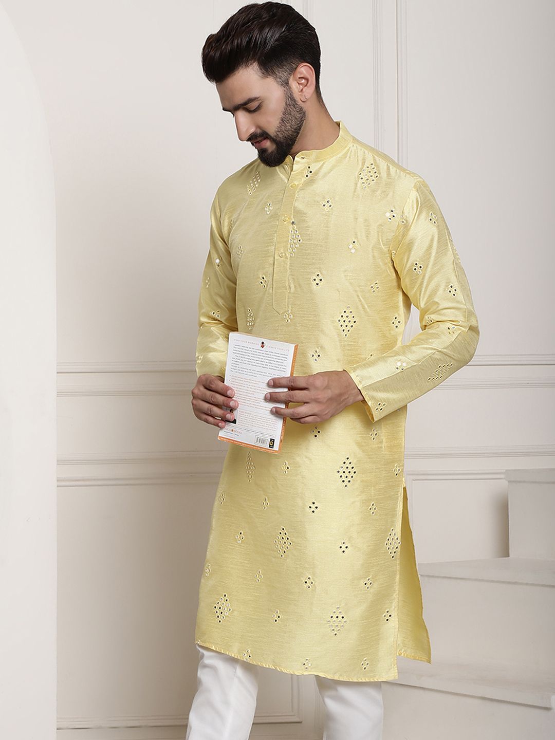 SOJANYA Kurta Kerja Cermin Berhias