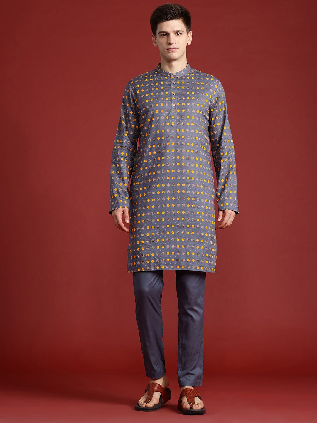 Anouk Printed Regular Pure Cotton Kurta with Trousers