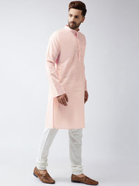 SOJANYA Kurta Lurus Pepejal Berwarna Peach Lelaki