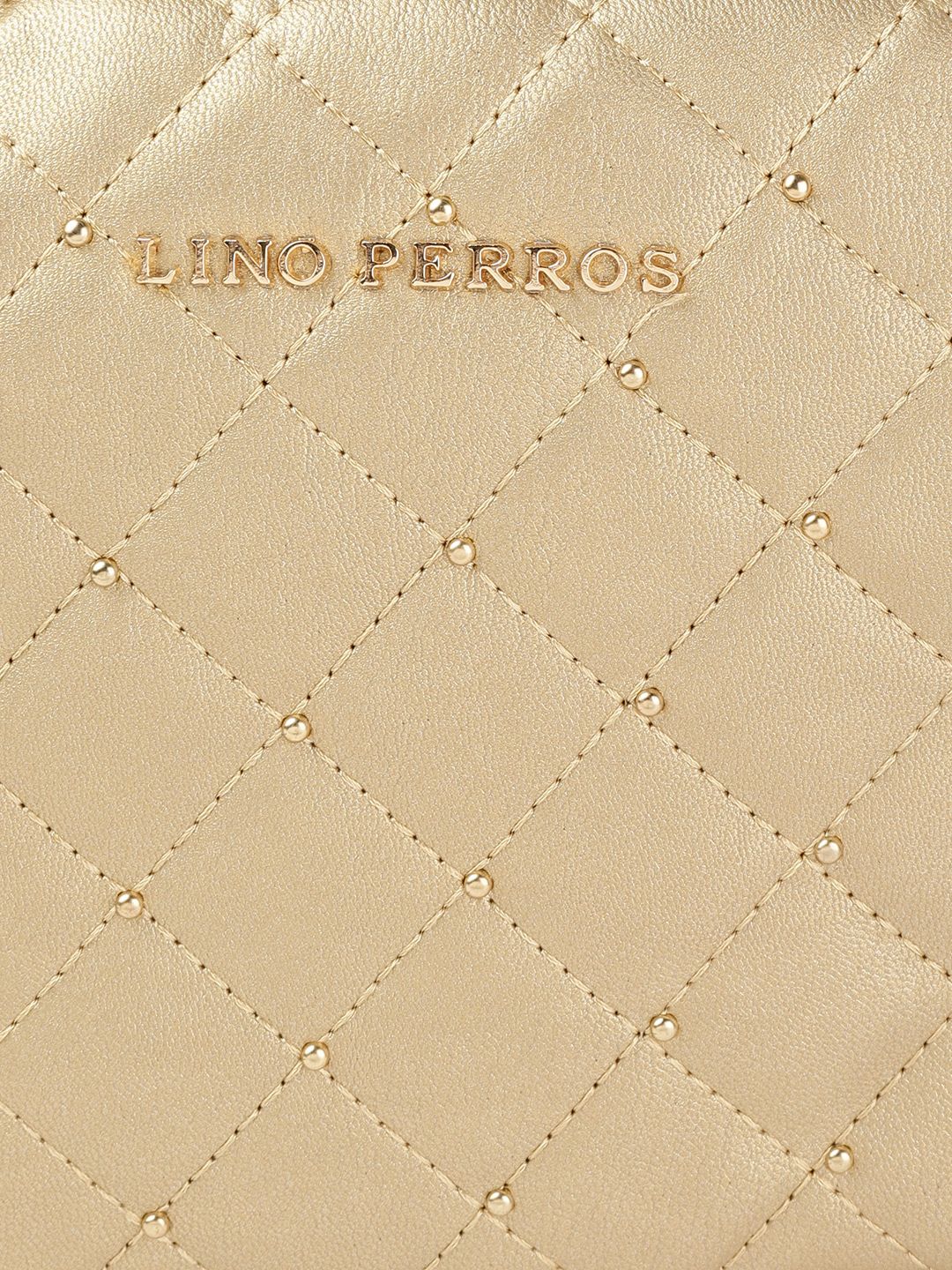 Lino Perros Women Gold-Toned Quilted Sling Bag