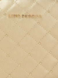Lino Perros Women Gold-Toned Quilted Sling Bag