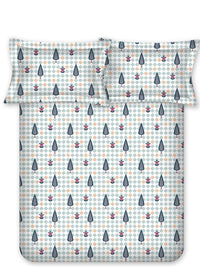 BOMBAY DYEING Cardinal Blue Floral 120 TC Cotton Queen Bedsheet Set-2.24 m X 2.54 m