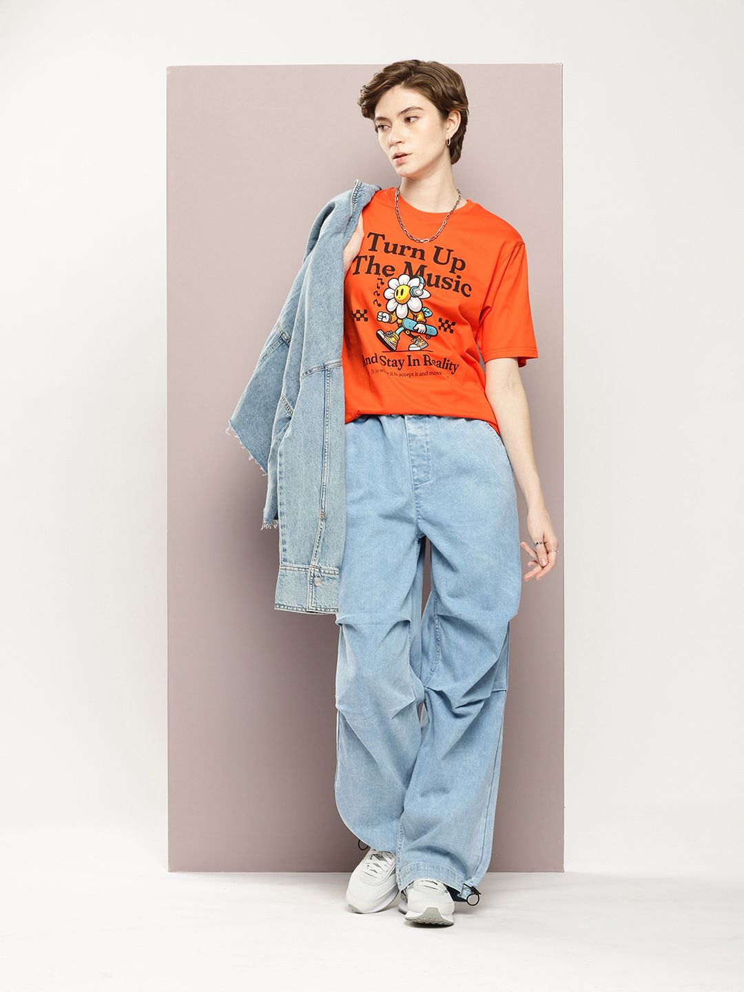 DILLINGER Pure Cotton Graphic Printed Drop-Shoulder Sleeves Relaxed Fit T-shirt