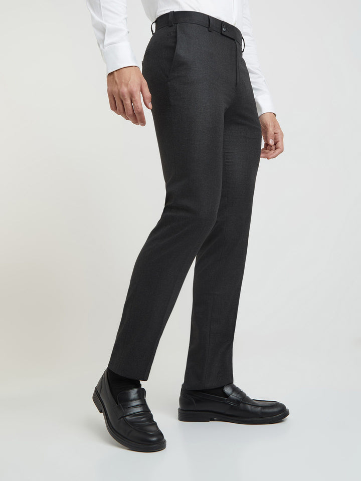 Raymond Men Textured Slim Fit Formal Trousers