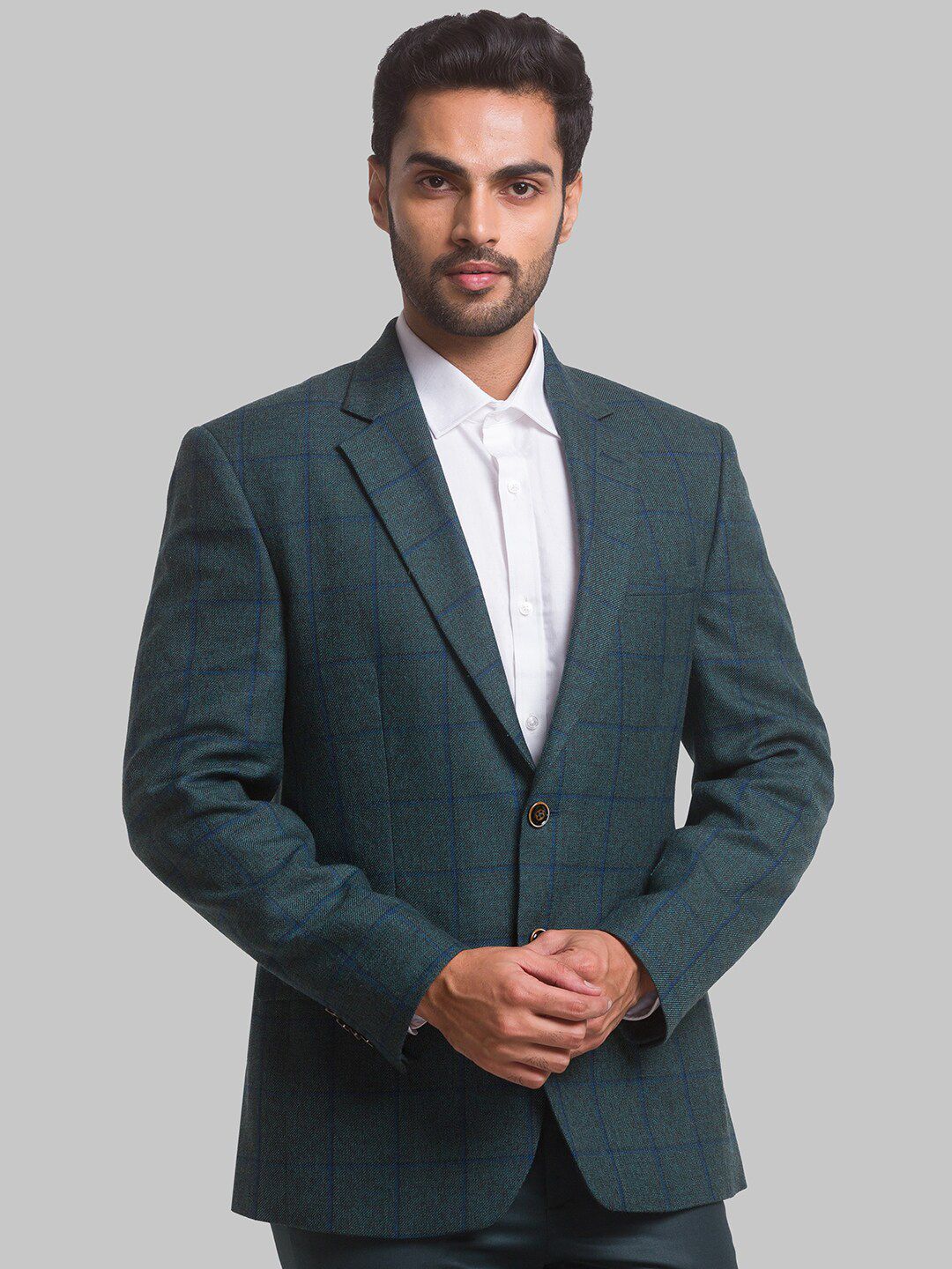 Park Avenue Men Checked Single Breasted Blazers
