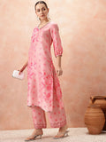 all about you Floral Printed Sequinned Kurta with Palazzos