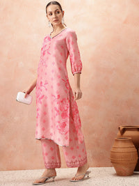 all about you Floral Printed Sequinned Kurta with Palazzos