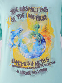 The Indian Garage Co Men Typography Printed Boxy Oversized Round Neck T-shirt
