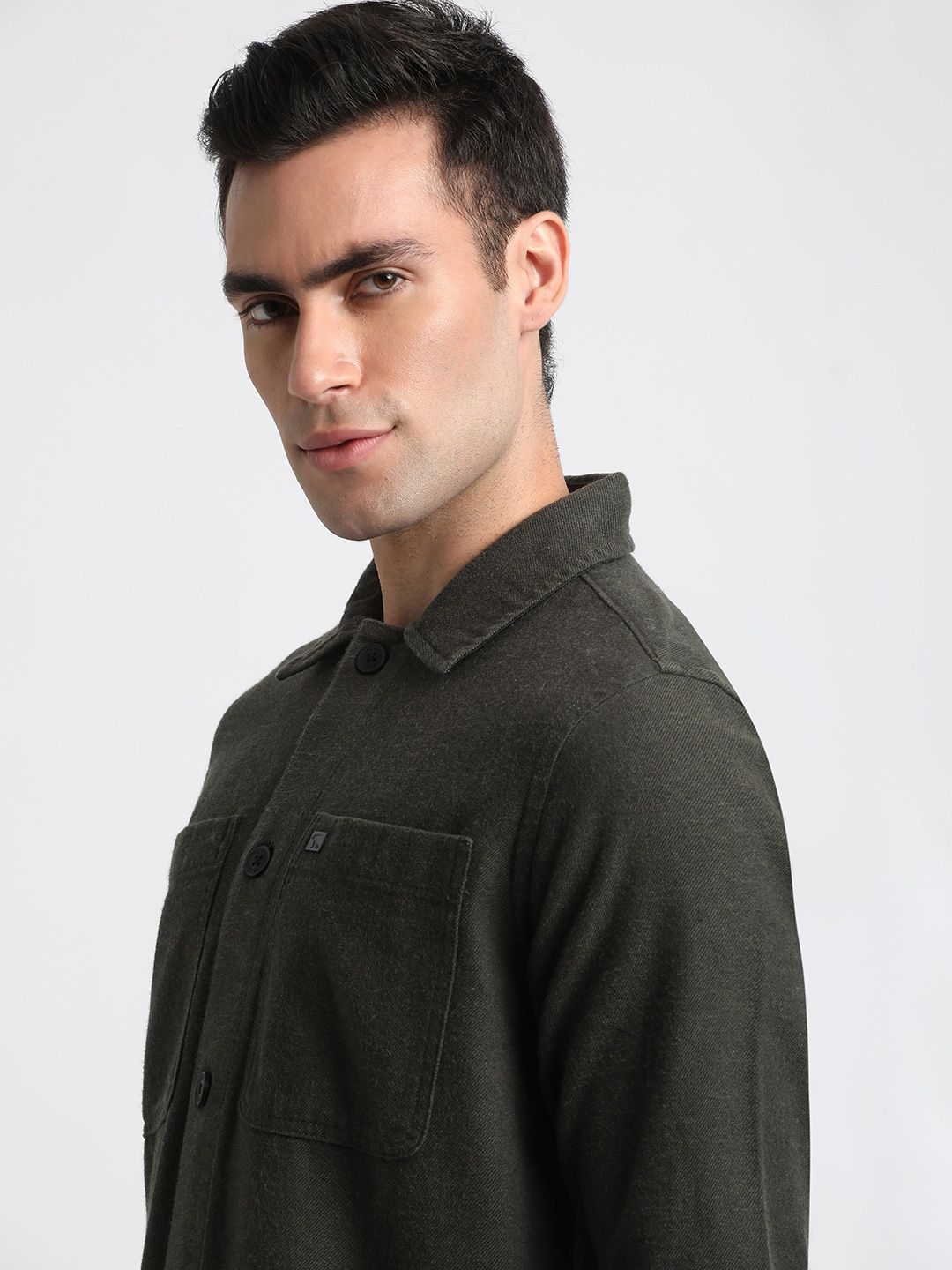 THE BEAR HOUSE Men Regular Fit Flannel Cotton Shacket