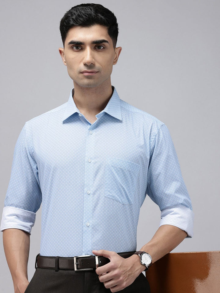 Park Avenue Slim Fit Geometric Printed Pure Cotton Formal Shirt