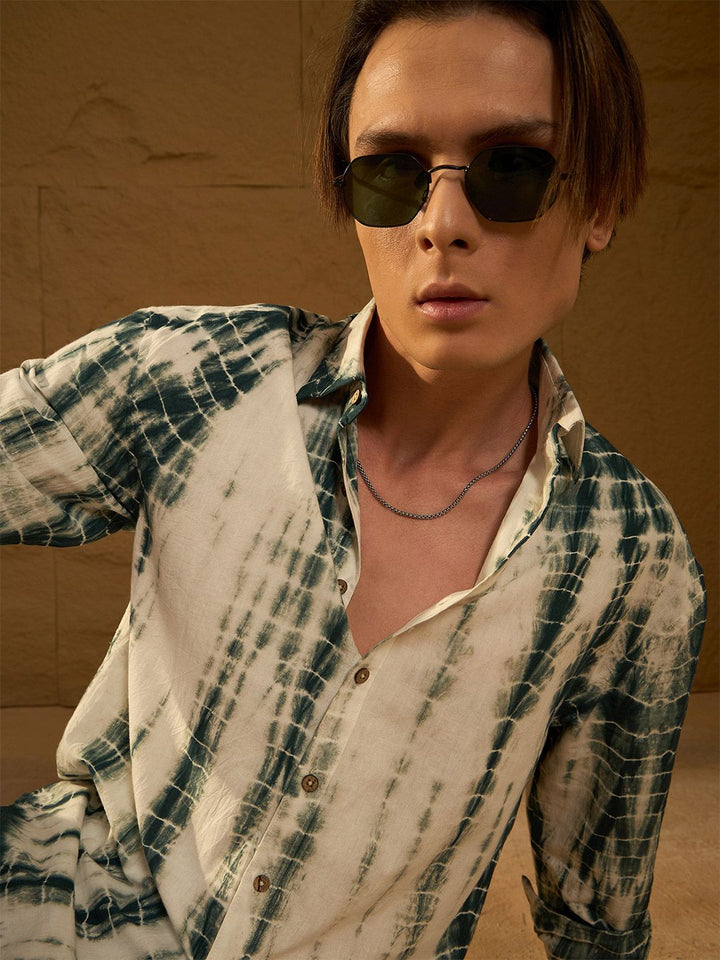 Dennison Men Tie and Dye Oversized Cotton Shirt