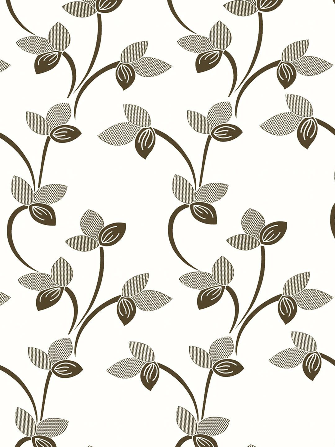 Story@home Nature Grey & White 2 Pieces Floral Printed Window Curtains