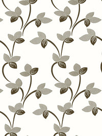 Story@home Nature Grey & White 2 Pieces Floral Printed Window Curtains