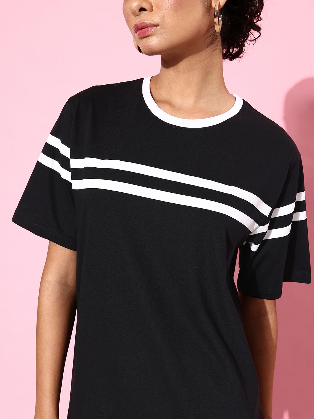 DILLINGER Women Striped Pure Cotton T-shirt