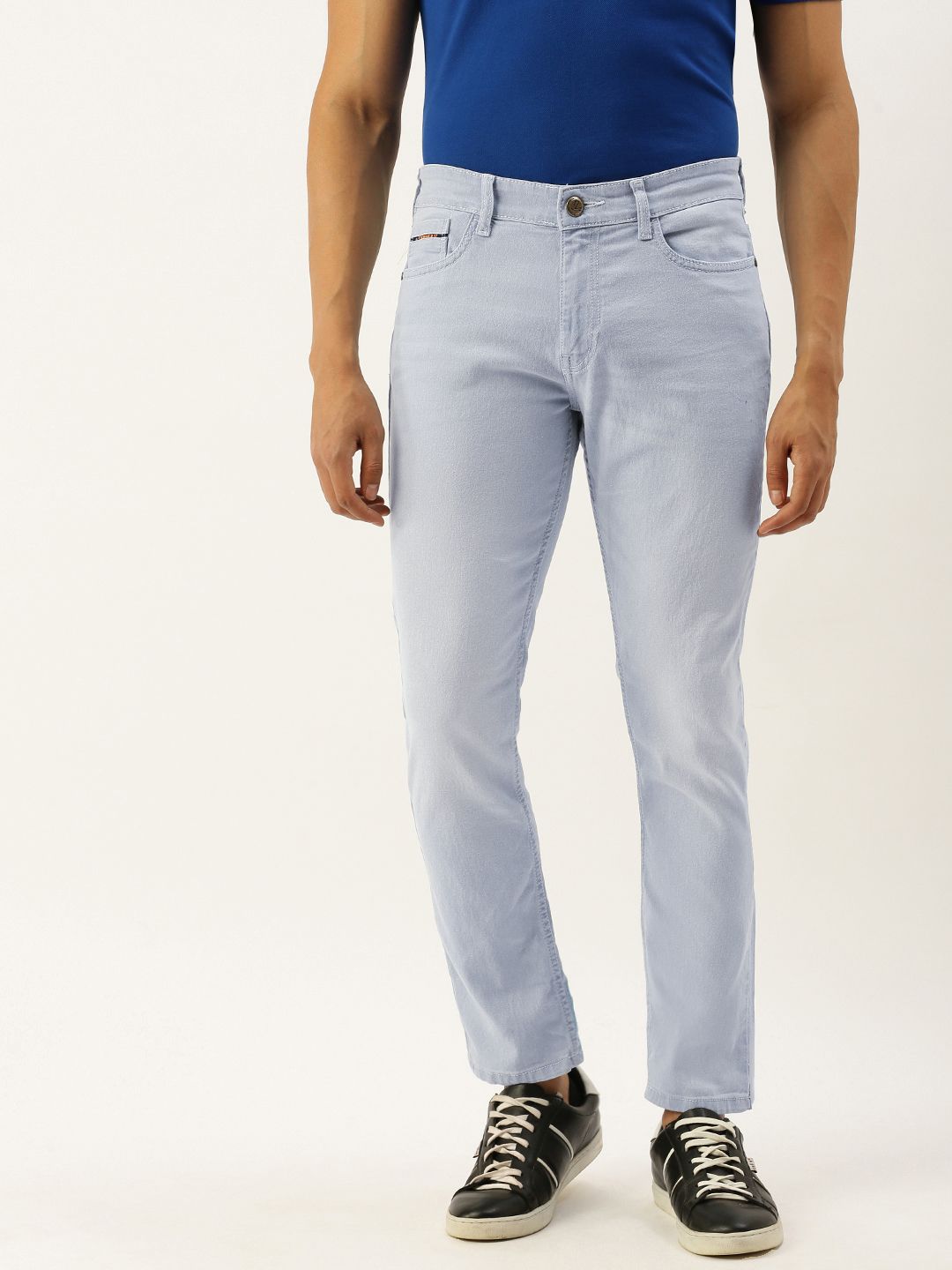 The Indian Garage Co Men Blue Slim Fit Low-Rise Clean Look Stretchable Jeans