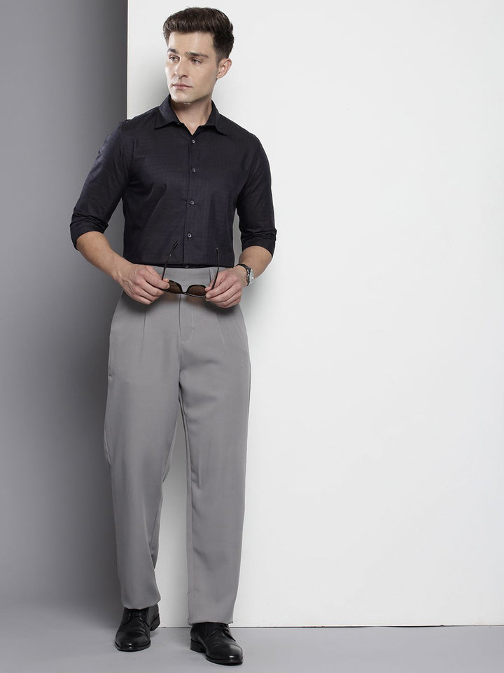 The Indian Garage Co. X Luxe Slim Fit Self Checked Formal Shirt