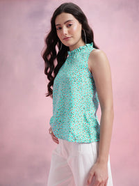 DressBerry Floral Print Ruffled Detail Top