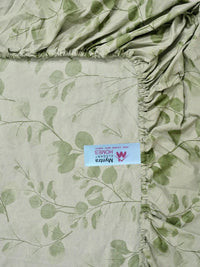 Myntra Elegant Homes Green Floral 300 TC Cadar Katil Bujang dengan 1 Sarung Bantal