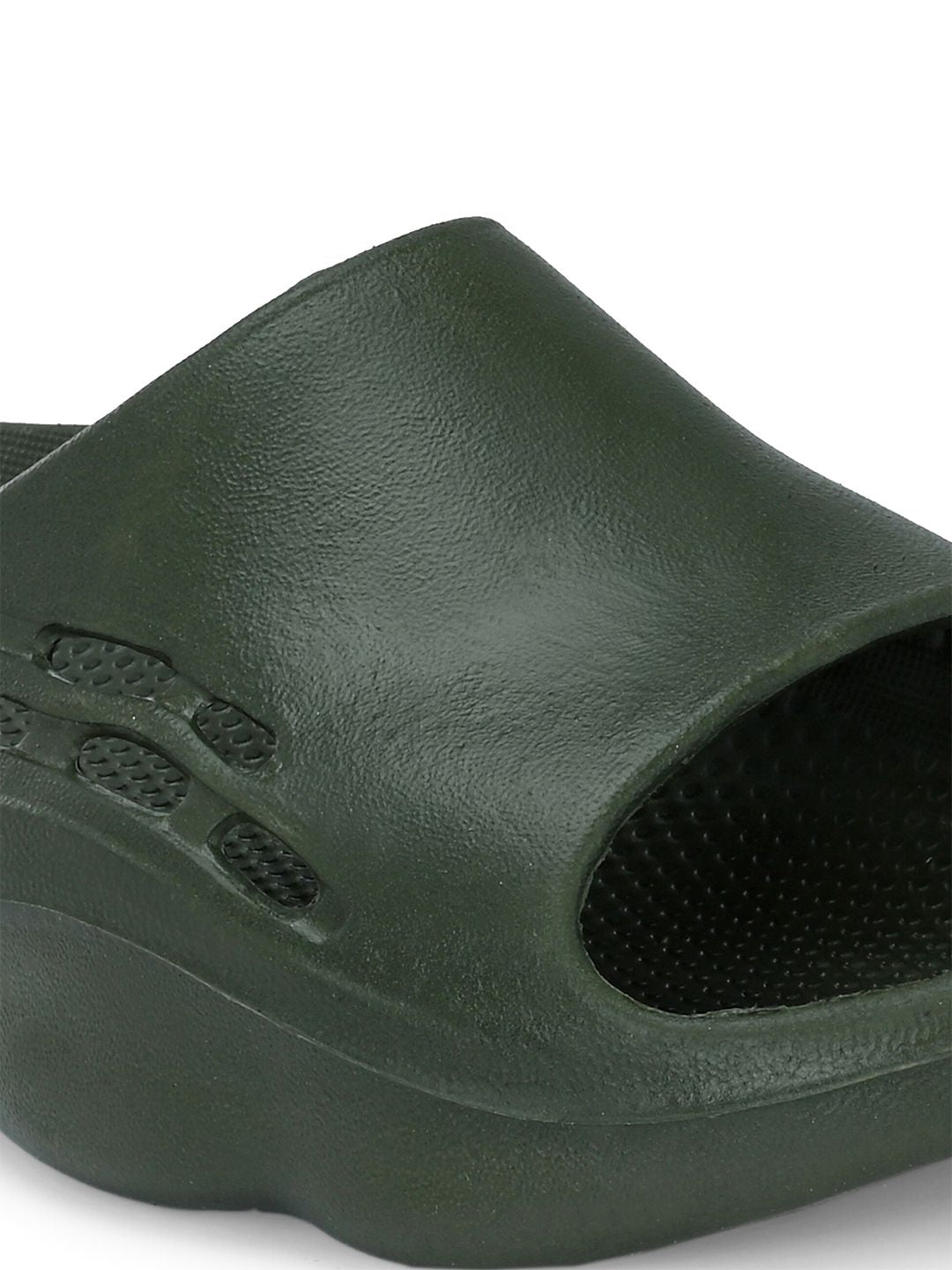 HRX by Hrithik Roshan Men Olive Green Rubber Sliders