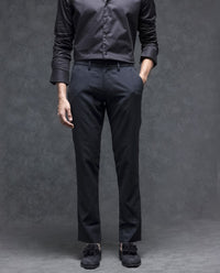 RARE RABBIT Men Seth Mid-Rise Slim Fit Flat-Front Plain Trouser
