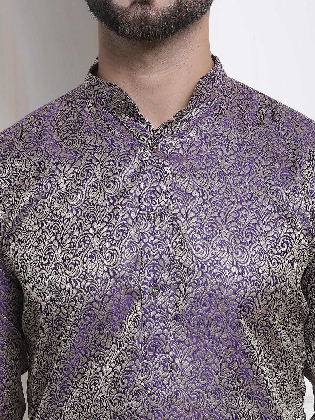 SOJANYA Ethnic Motifs Woven Design Jacquard Regular Kurta