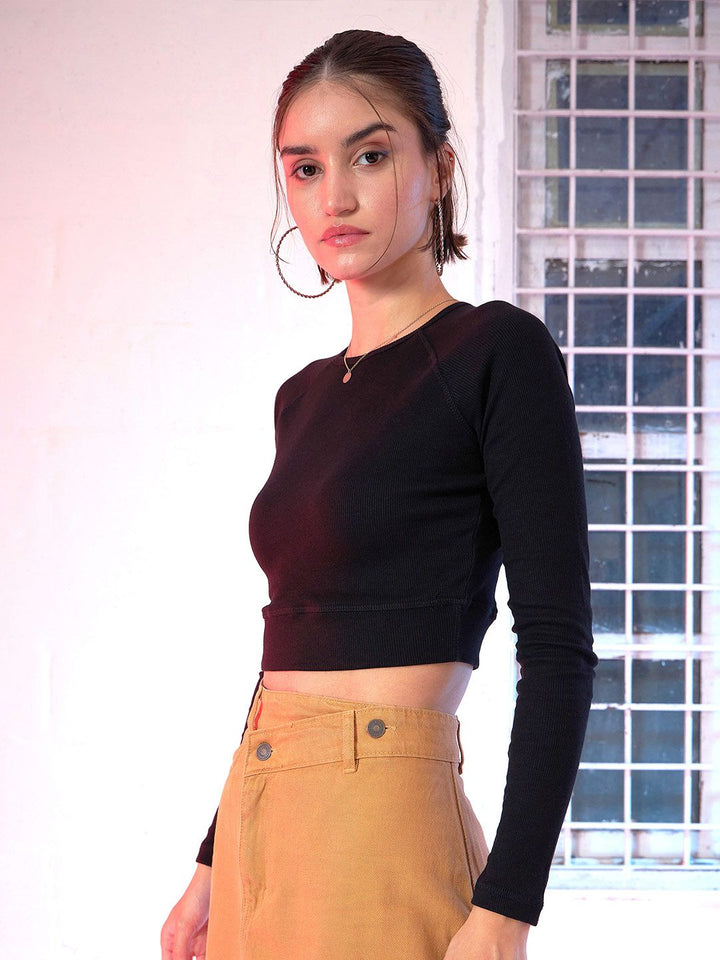 SASSAFRAS Black Crop Top