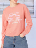 DressBerry Chic Charm Printed Cotton Terry Relaxed Fit Sweatshirt