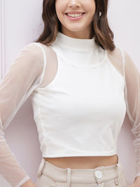 Athena High Neck Scuba Net Top Top