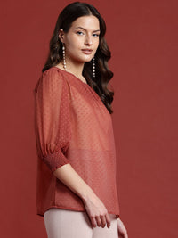 all about you Dobby Weave Sheer Top