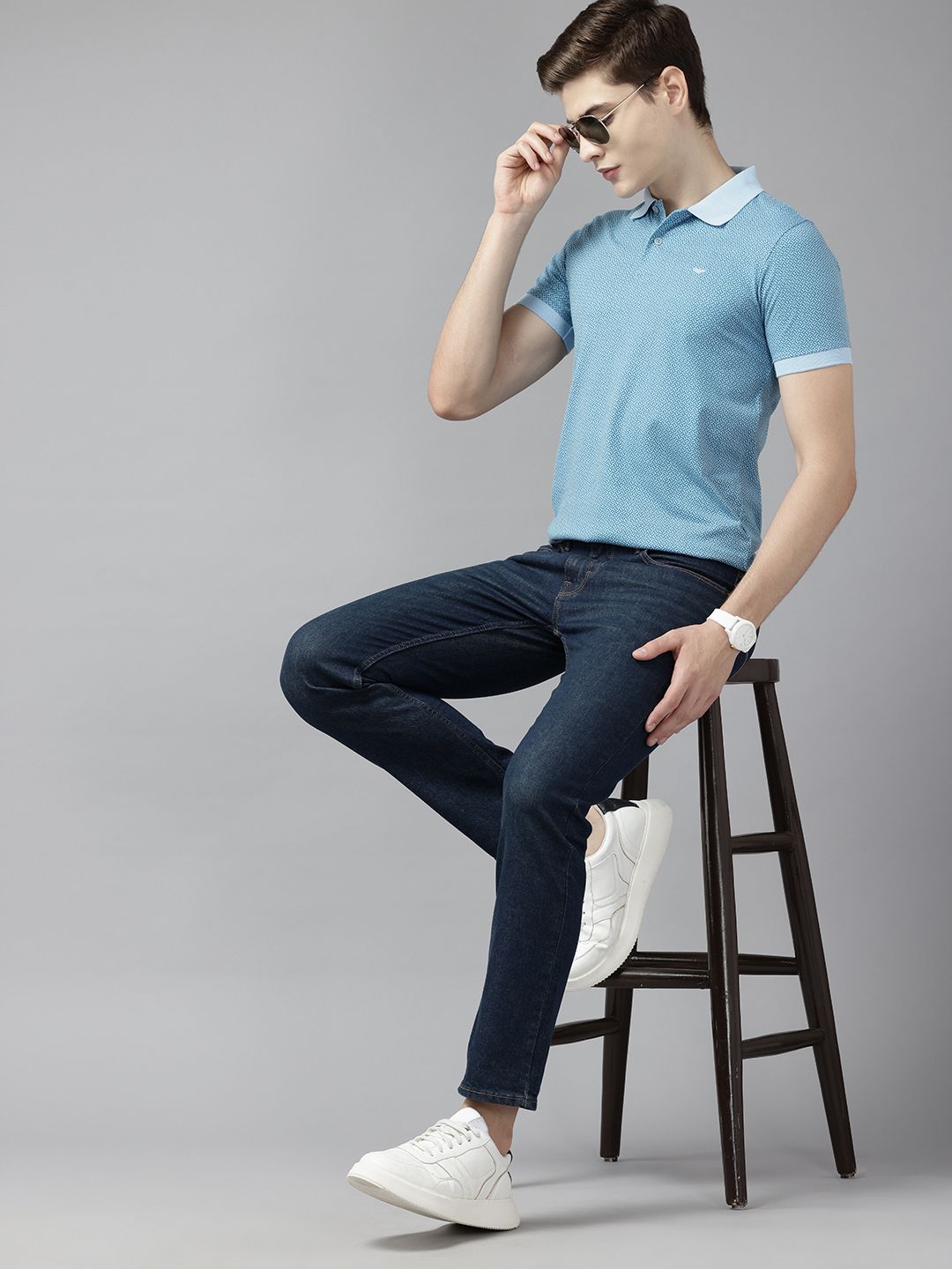 Park Avenue Printed Polo Collar Slim Fit T-shirt
