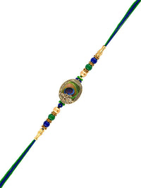 Voylla Peacock Feather Beaded Single Rakhi