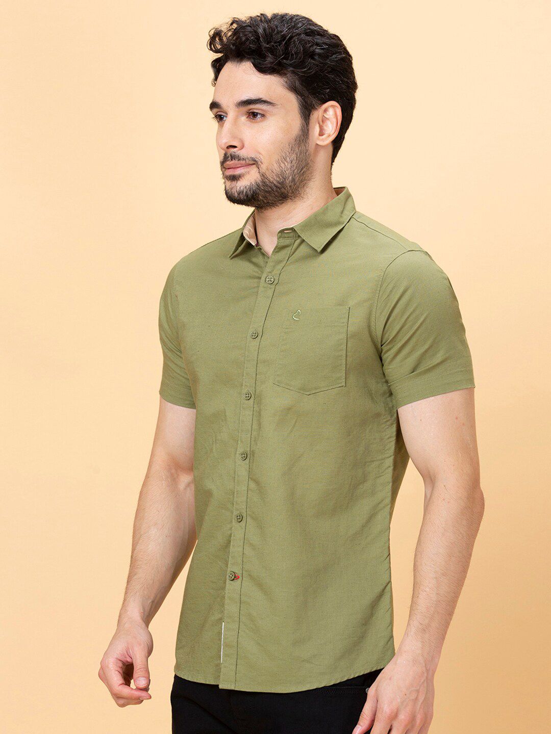 Being Human Slim Fit Spread Collar Short Sleeves Casual Shirt