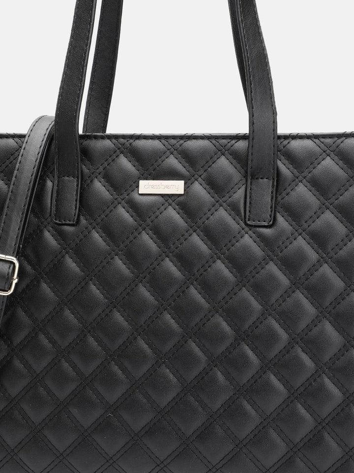 DressBerry Structured Quilted Shoulder Bag