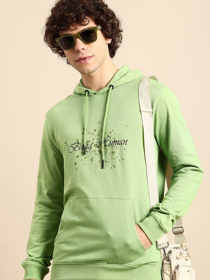 Being Human Brand Logo Printed Hooded Pure Cotton Sweatshirt