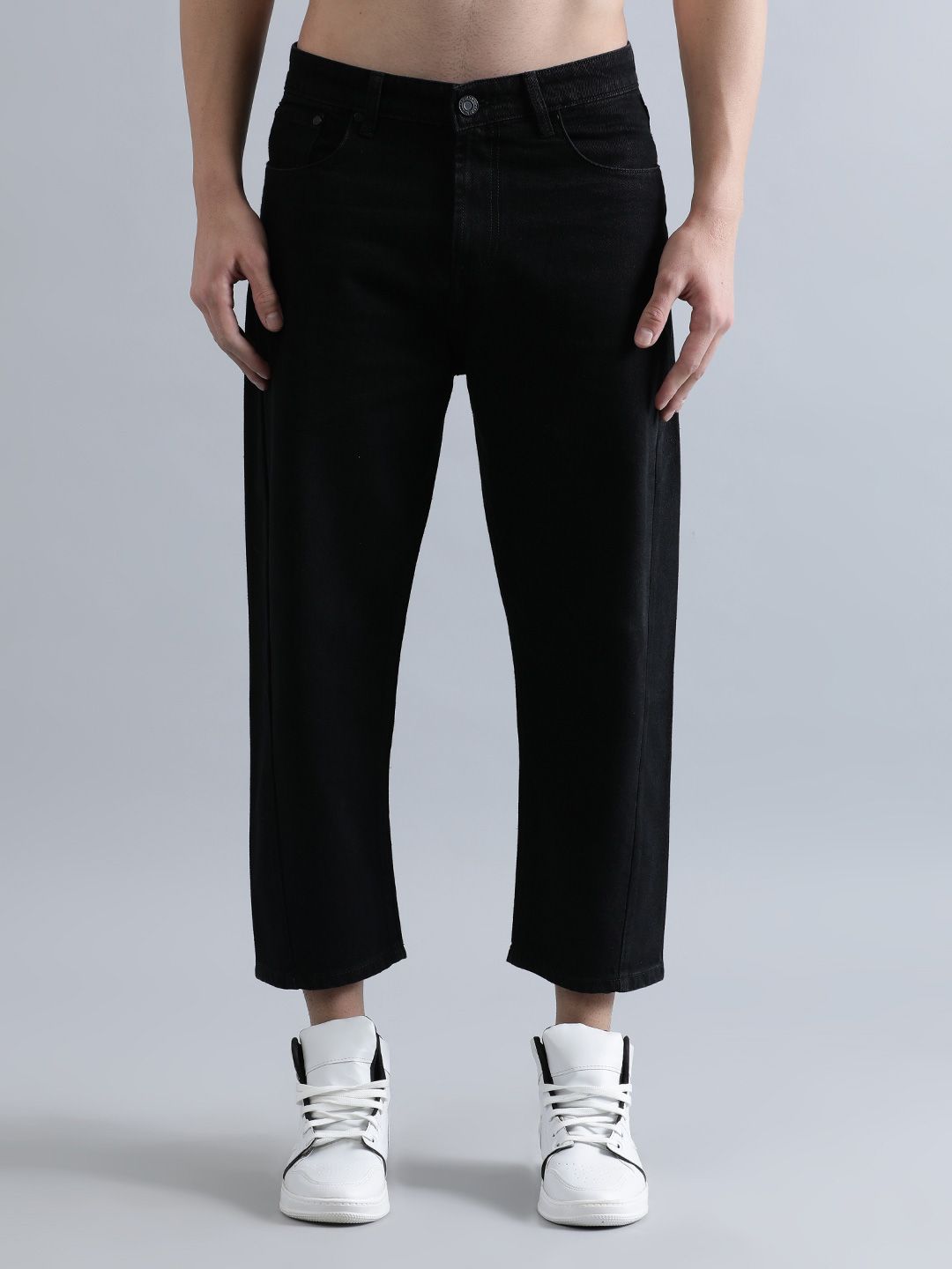 Bene Kleed Men Loose Fit Pure Cotton Printed Cropped Jeans
