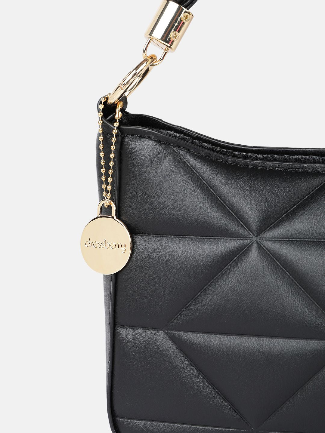 DressBerry Geometric Structured Handheld Bag with Quilted